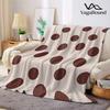 Retro Brown Toned Polka Dots Flannel Blanket Warm Soft Halloween Christmas Couch Warm Cozy Decorative Decor Gift for All Season