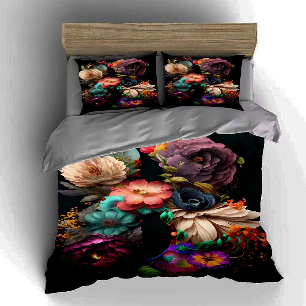 Colorful Floral Arrangement. Bedding Duvet Cover Sets Duvet Covers Pillowcases Gifts (1 * Duvet Cover 2 * Pillowcases, Without Duvet Insert)