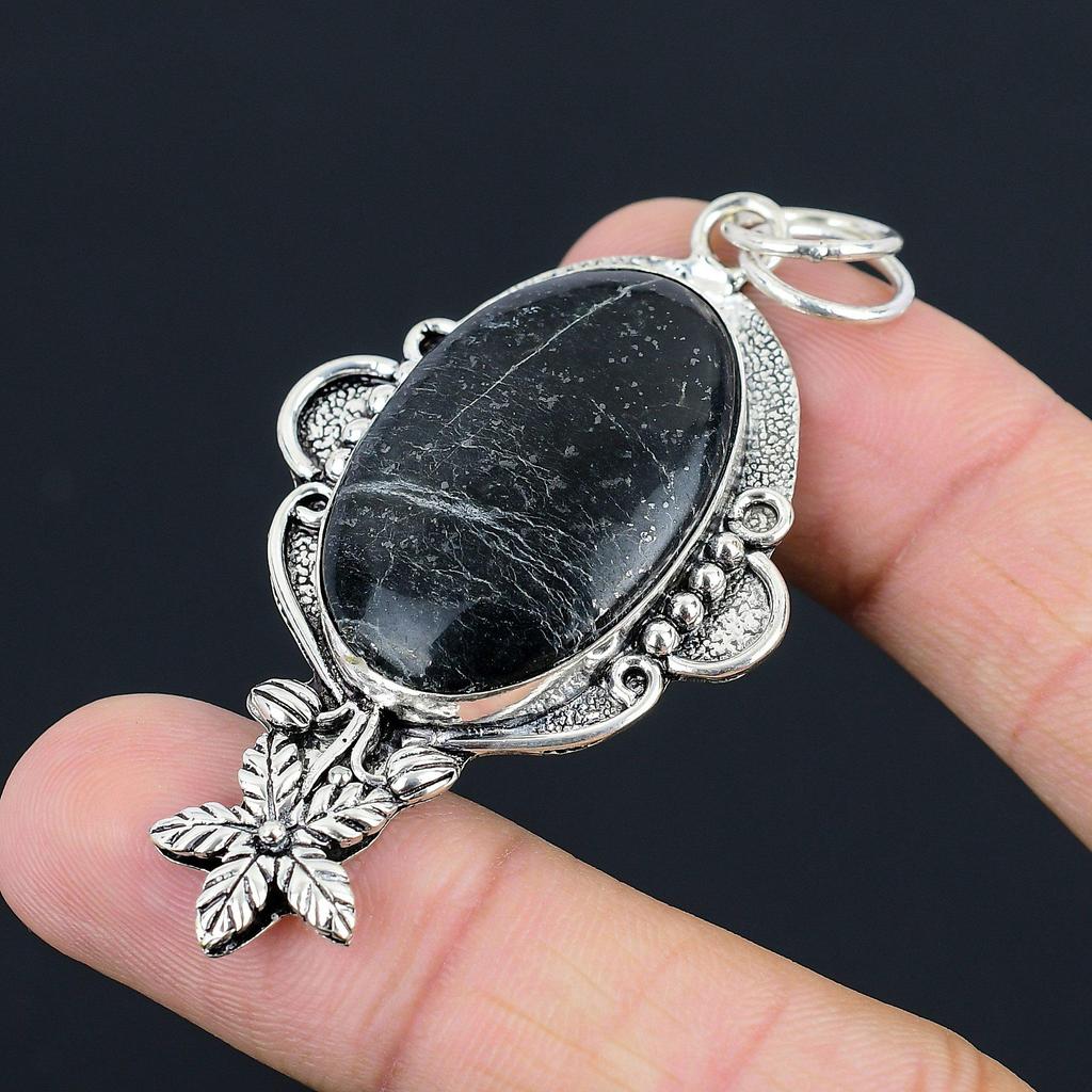 Daughters Day Deal 925 Sterling Silver Natural Vasonite Flower Pendant Jewelry