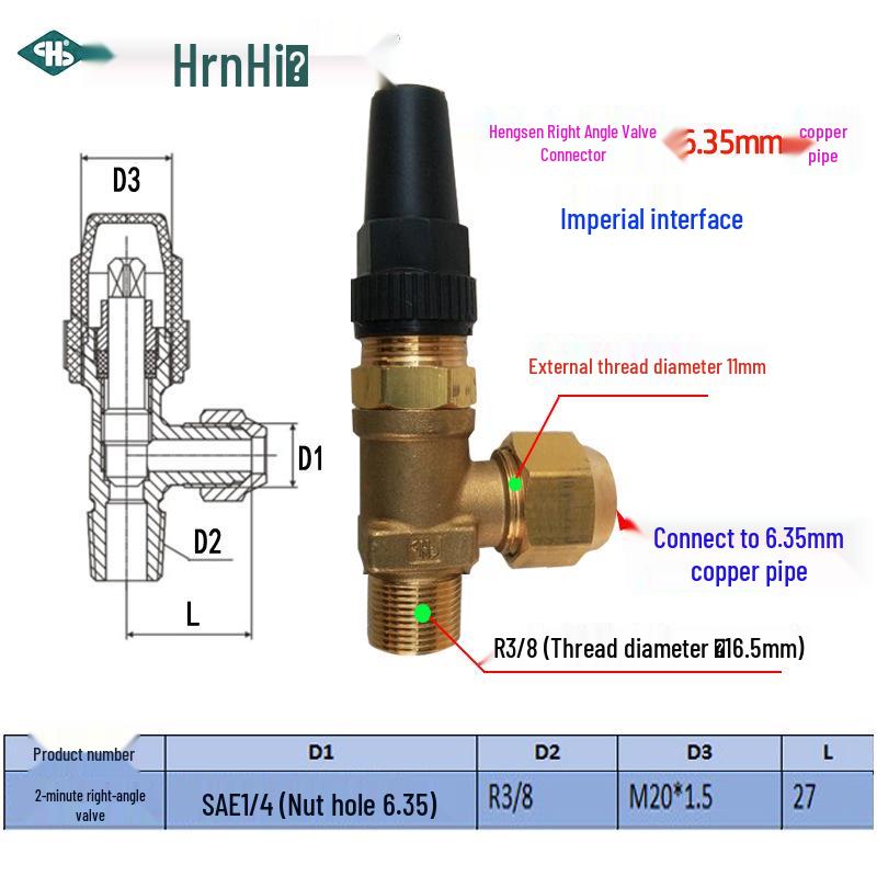 Refrigeration Equipment Right Angle Copper Valve: 6-19 Manual Stop Valve for Air Conditioning Liquid Storage