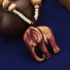Kalung Resin Kayu Bohemian Wanita Gaya Etnis Retro Gajah Manik-manik Gantungan Sweater Rantai Aksesori Ledakan