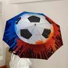 1pc Soccer Ball Splash Art Umbrella with Plastic Handle,Suitable for All Seasons Home Travel Outdoor UmbrellaDD450