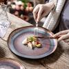 Yunmeng Brunch Plate Irregular Ceramic Steak Plate Restaurant Pasta Plate Retro Plate Export