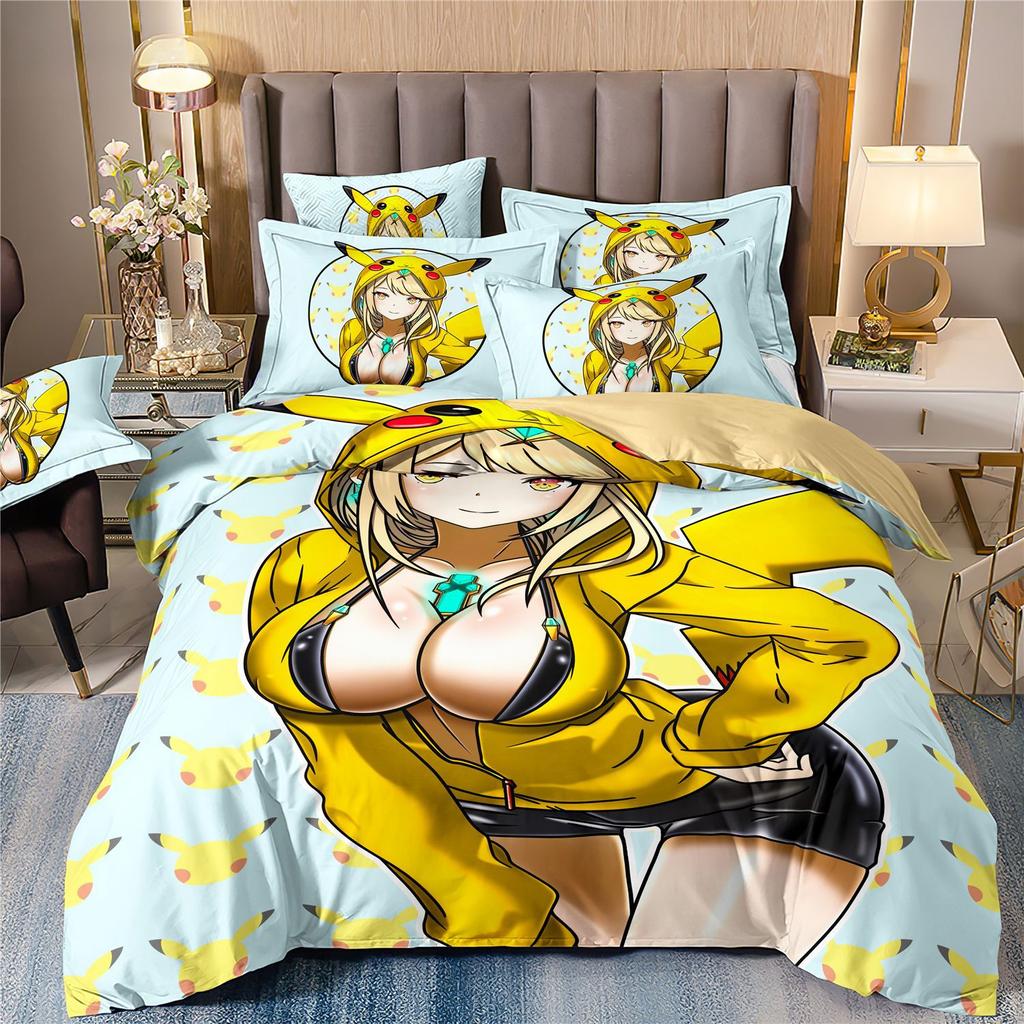 3D Printed Quilt Cover Three-Piece Set Four-Piece Set Children'S Cartoon Duvet Cover