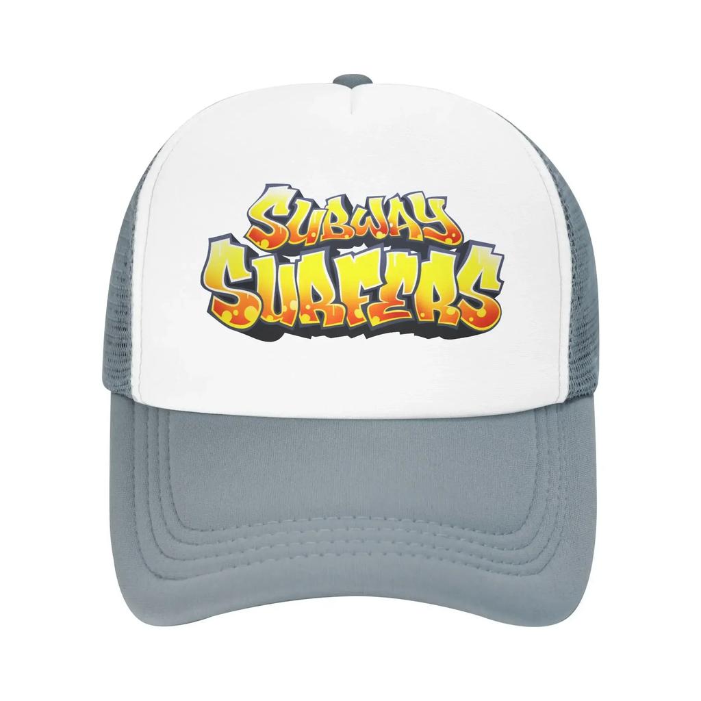 Herren Damen Subway Surfers Logo Trucker Caps Outdoor Netz Baseballkappe Snapback Caps Hut Sonnenhut Verstellbar Angelhut Herbst
