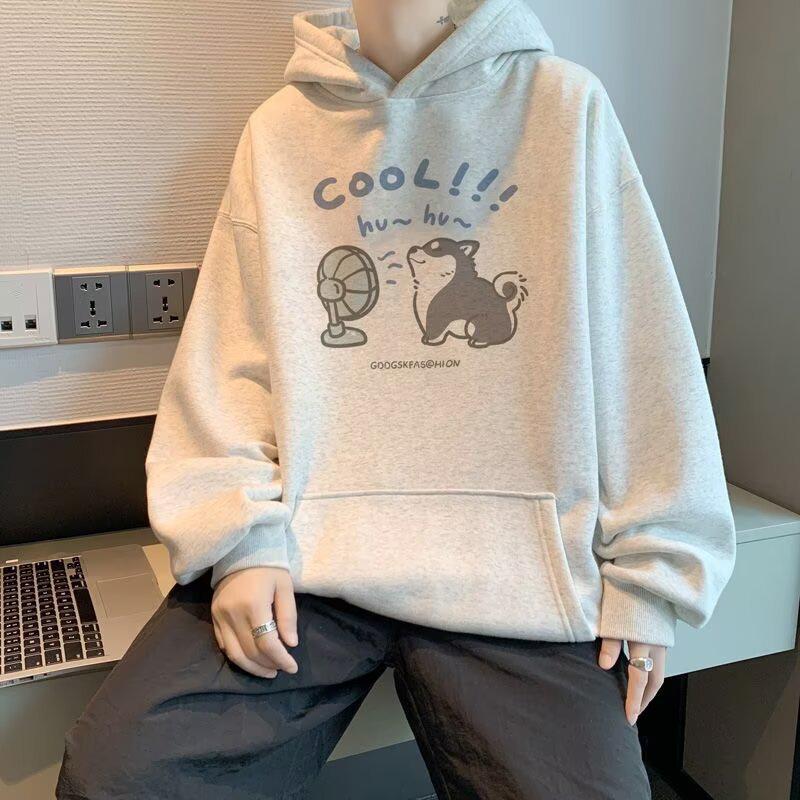 Men's Loose-Fit Printed Pullover Hoodie - Spring & Autumn Fashion