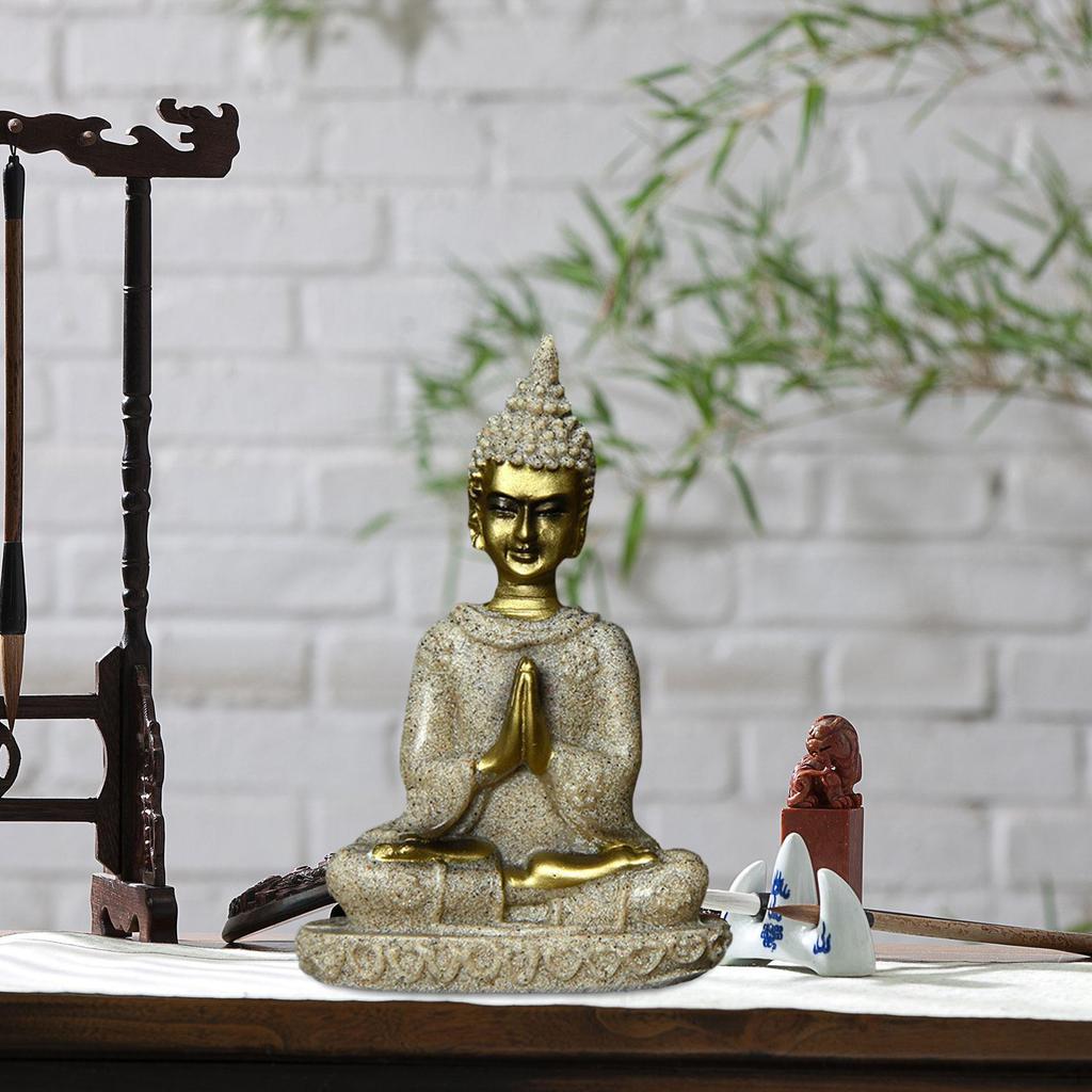 Buddha Sculpture for Home Office Decor - Handcrafted Resin Figurine