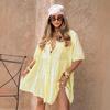 New Women's Loose Solid Color Vacation Casual Button Artistic Style Cardigan Fashion Dress