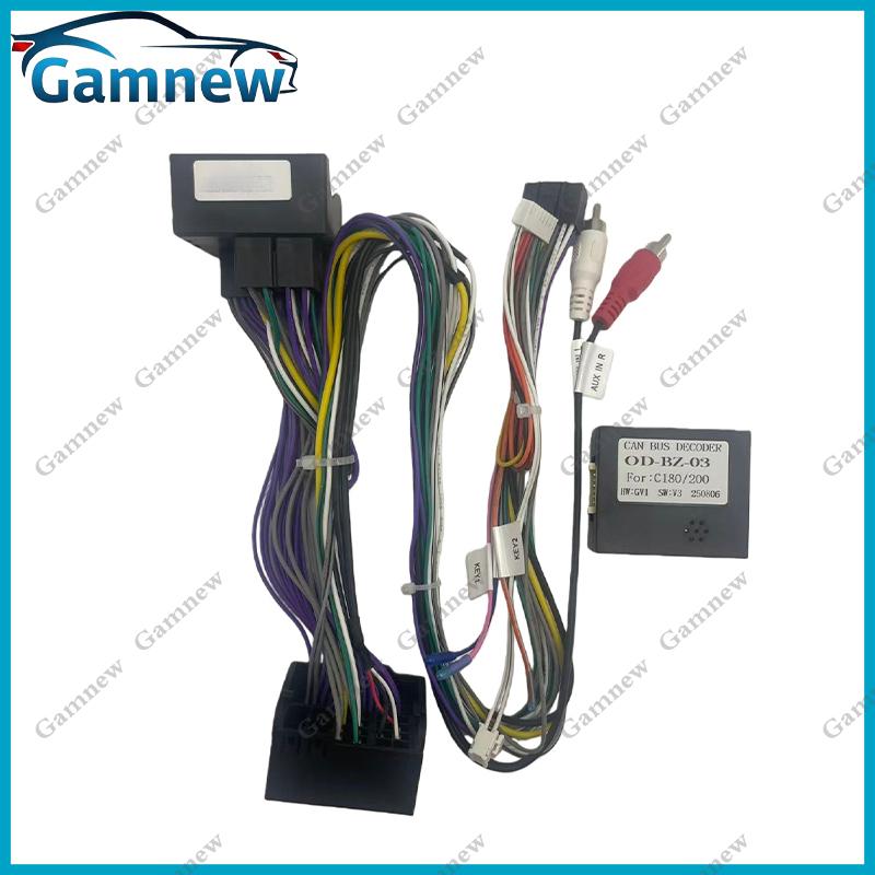 Gamnew Car 16PIN Android Wire Harness Adapter Canbus Box Decoder For Benz C Class C180 C200 W204 S204 2007-2011