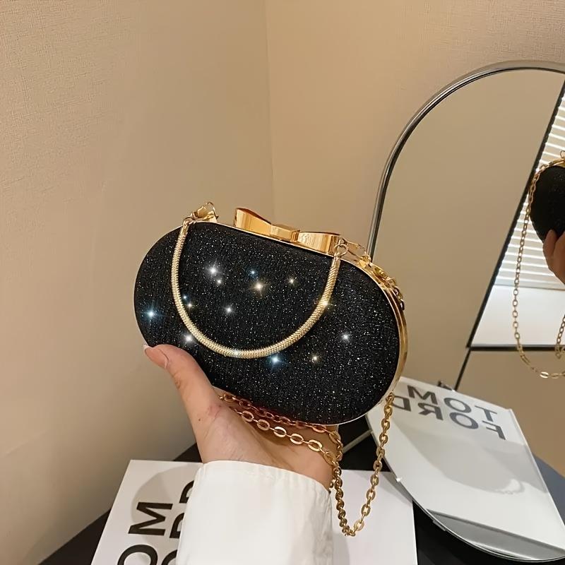 

Блестящая вечерняя сумка Элегантная блестящая сумка с пайетками Вечерний клатч для женщин для формального ужина Банкетная сумочка для карнавала Музыкальный фестиваль чёрный