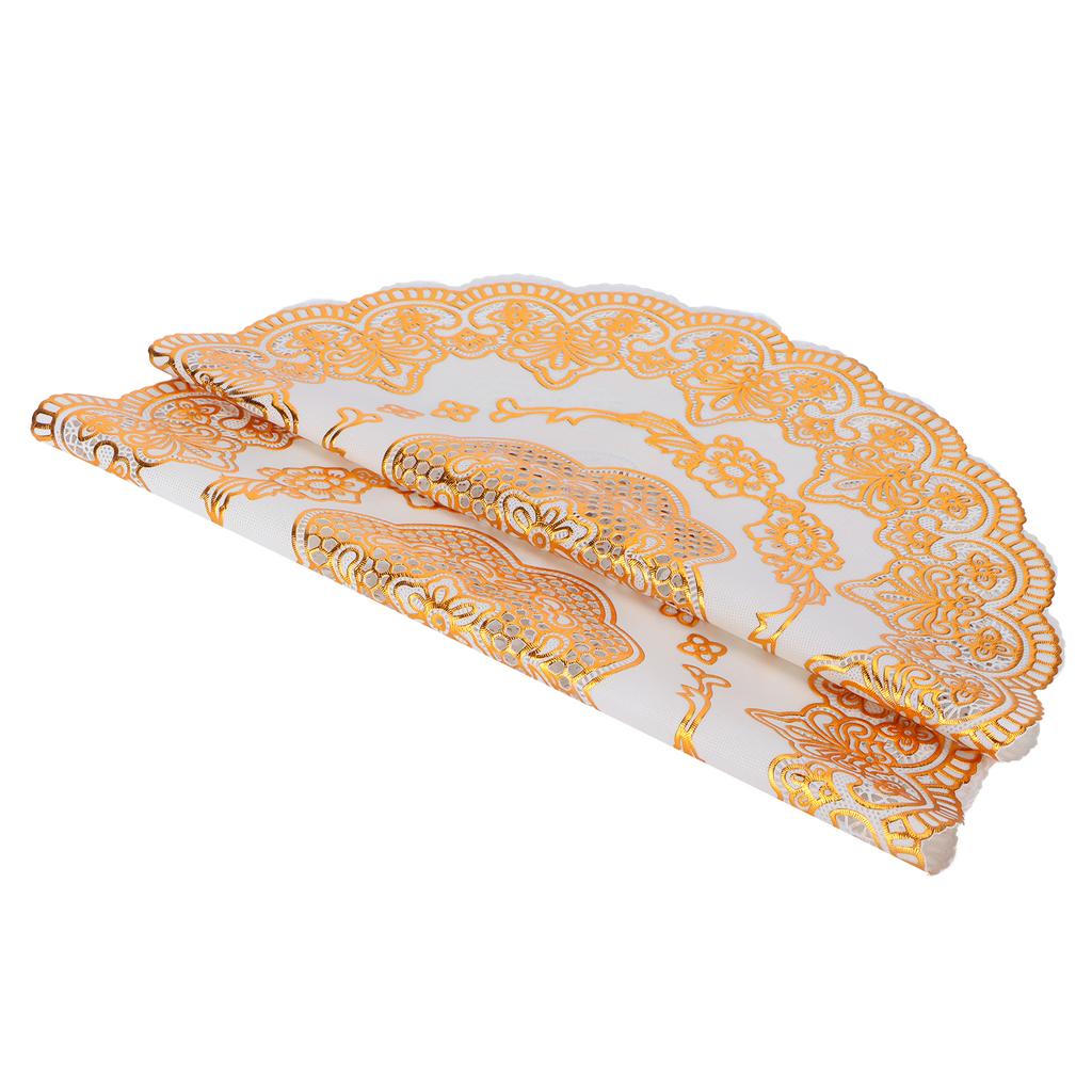 2PCS 38x38cm Table Mats PVC Gold Placemats Cup Mat Coaster for Wedding Party Supplies