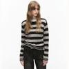 Retro Color-blocked Striped Long-sleeved Sweater for Women Korean Style Lazy Loose Round Neck Pullover Autumn and Winter Sweater