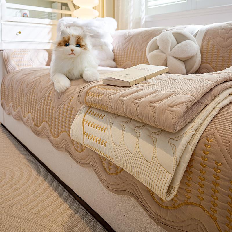 

Washed Cotton Sofa Cushion, Universal Non-Slip Seat Cushion For All Seasons New High-End All-Inclusive Sofa Cover Cloth Towel 70*70cm