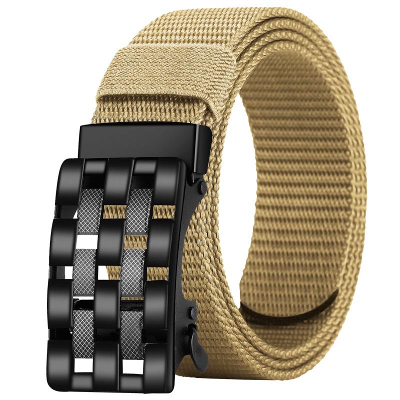 Men's Versatile Automatic Buckle Leather Belt for Jeans, Military, and Casual Wear