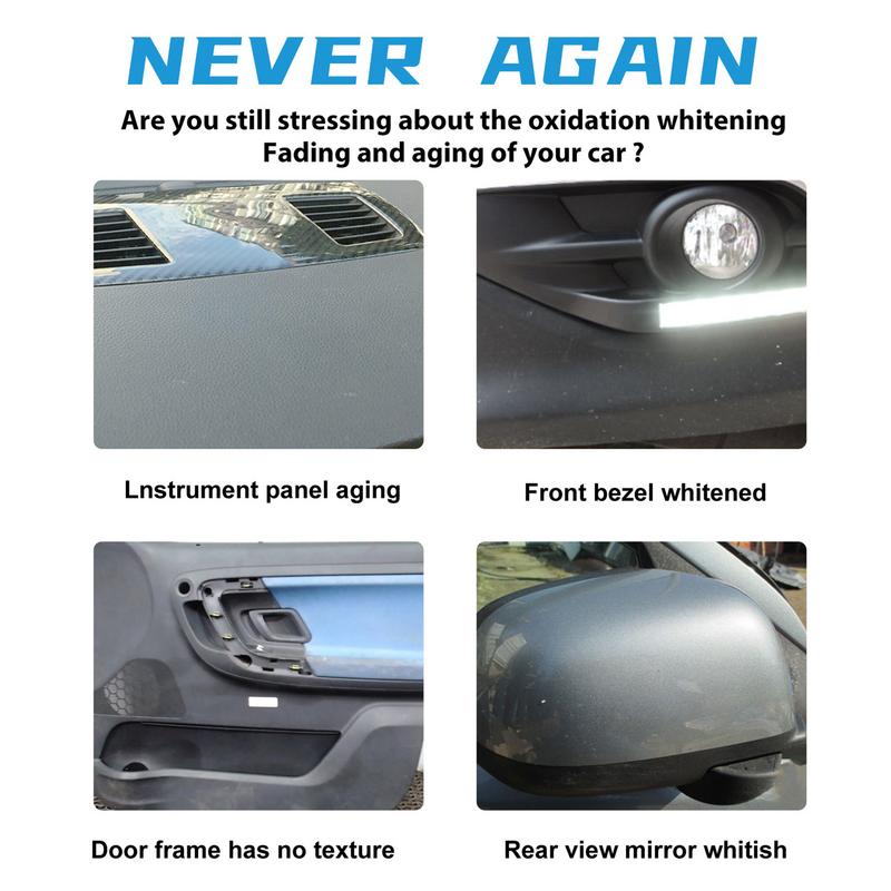 Black Trim Restorer 100ml Simple Car Interior Polish Liquid Auto Leather Refurbishment Non-Greasy Revitalizing Coating Agent For