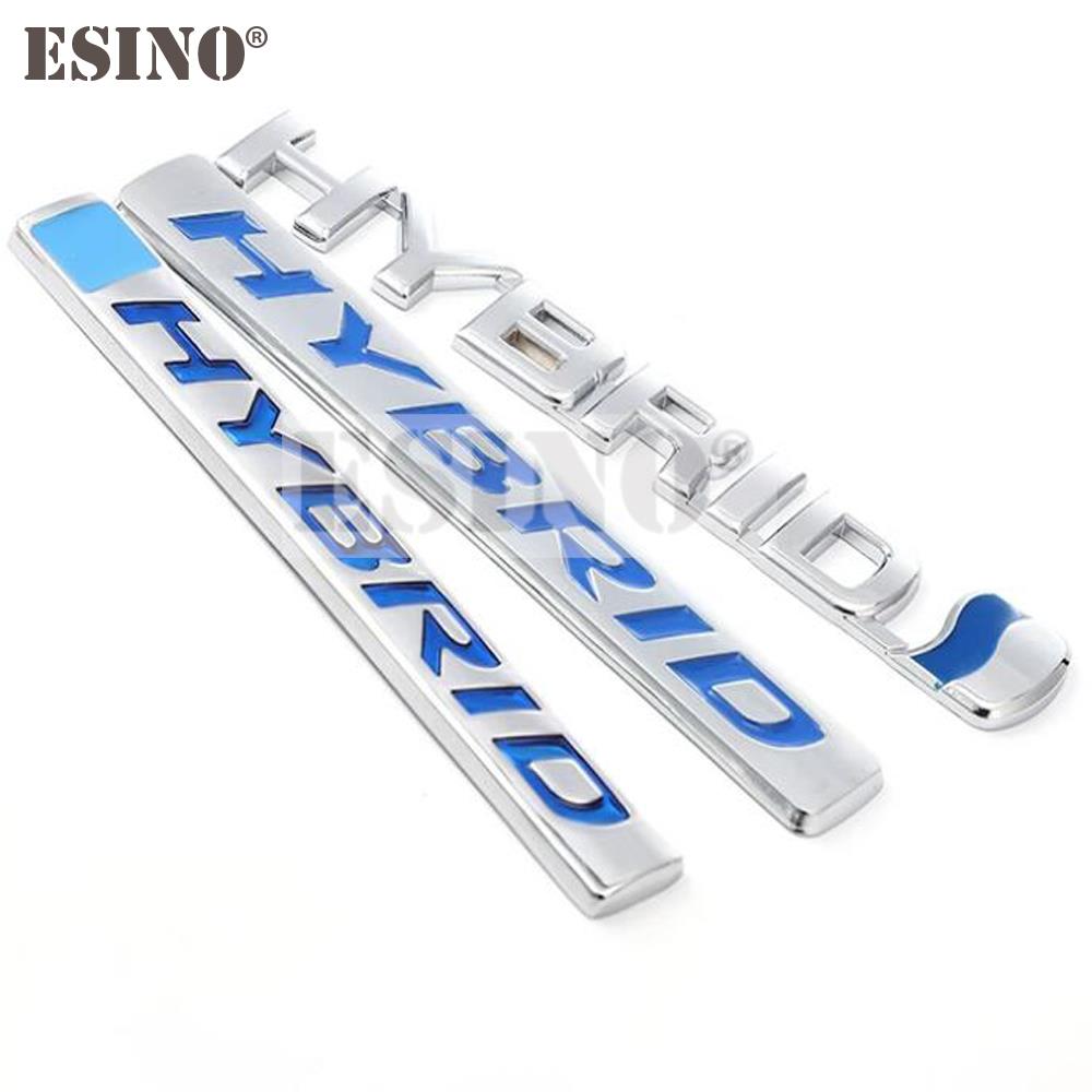 Car Styling Hybrid 3D Rear Trunk Metal Chrome Zinc Alloy Emblem Badge Decal for Toyota Corolla Camry Prius Prado RAV-4 Tundra EA8