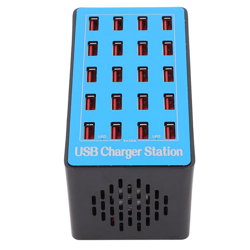 AnwintkA5+ USB Fast Charger 5V 20A 100W 20 Ports USB Hub Charging Station with 50 Degree Cooling