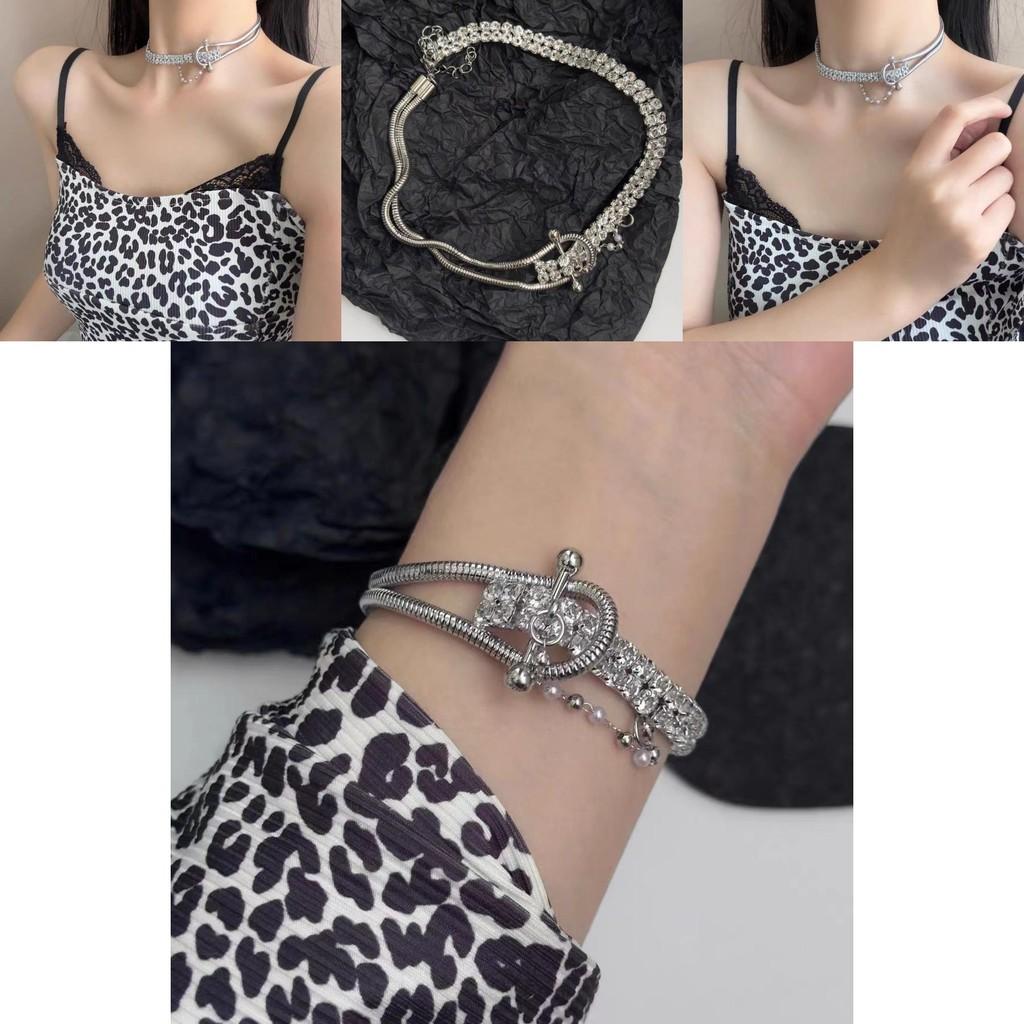 Chic Titanium Steel Bracelet For Women Sparkling Geometric Design Jewelry