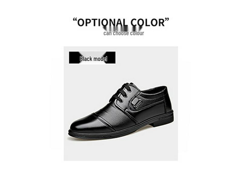 2025 Men's Casual British Style Leather Office Shoes - Spring Formal, Soft Low-Top Lace-Up
