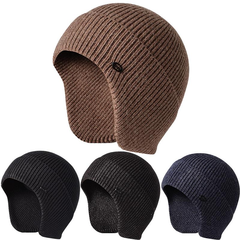 Buy Winter Earmuff Cap Men's Outdoor Warm Knitted Hat Unisex Hat Ear