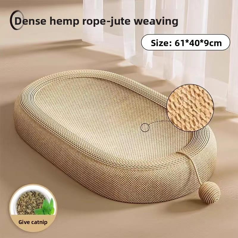 Sisal cat scratching board, cat nest, durable and non-shedding, integrated sisal rope cat claw board, large size claw sharpener, cat supplies Oval nest