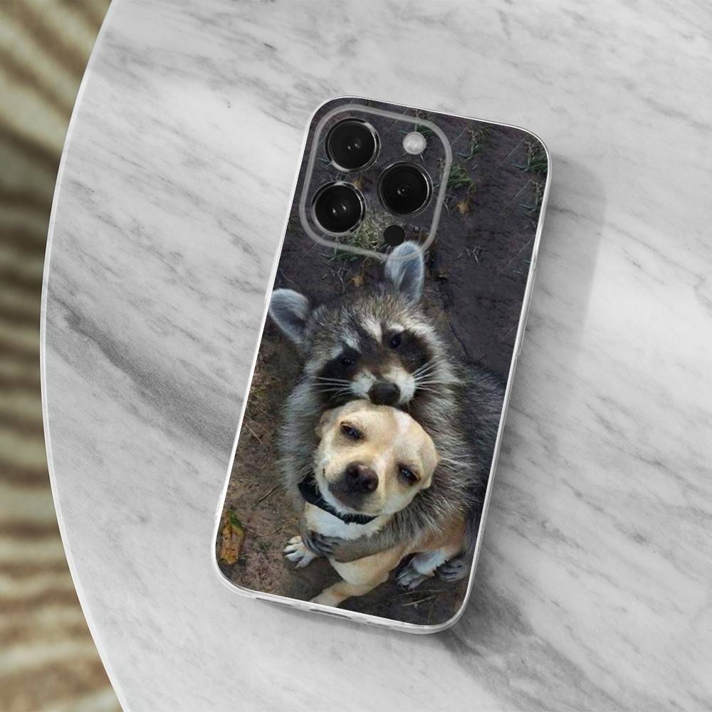 

Funny Raccoon Animal For iPhone Max,14,SE,12,15,Pro,17,Plus,11,XS,Mini,16,X,13,XR,Transparent Soft Cover Case iPhone16PRO