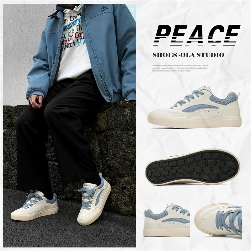 Fashion 2025 Chunky Sneakers Autumn Fashion Low Top Lace Up Skateboard Shoes Comfortable Flat Casual Walking Student Tenis Masculino