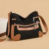 Contrast Color Small Square Bag Multi-Pocket Middle-aged Mother Bag Women's Shoulder Crossbody Bag