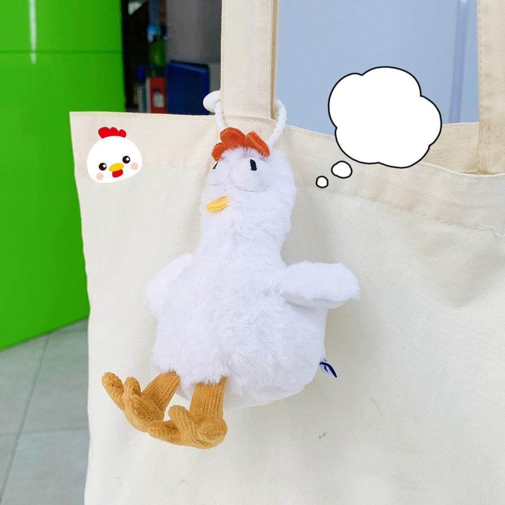 Cartoon Hens Key Ring Simulation Egg-laying Animal Key Holder Plush Chicken Keychain  Gift