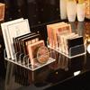 Clear Plastic Desktop Eyeshadow Palette Storage Box with Drawer Dividers Cosmetic Organizer for Powder Blush Makeup Brushes