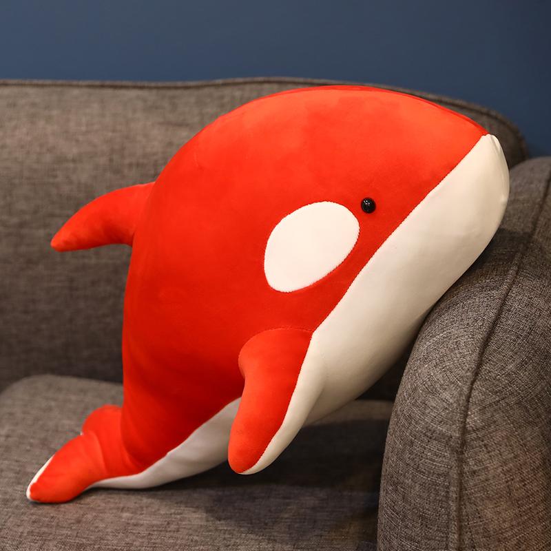 

Non-Toxic Nice 60/80Cm New Black And Red Shark Plush Toys Big Killer Whale Doll Orcinus Orca Stuffed Sea Animals Children Birthday Gift 60cm