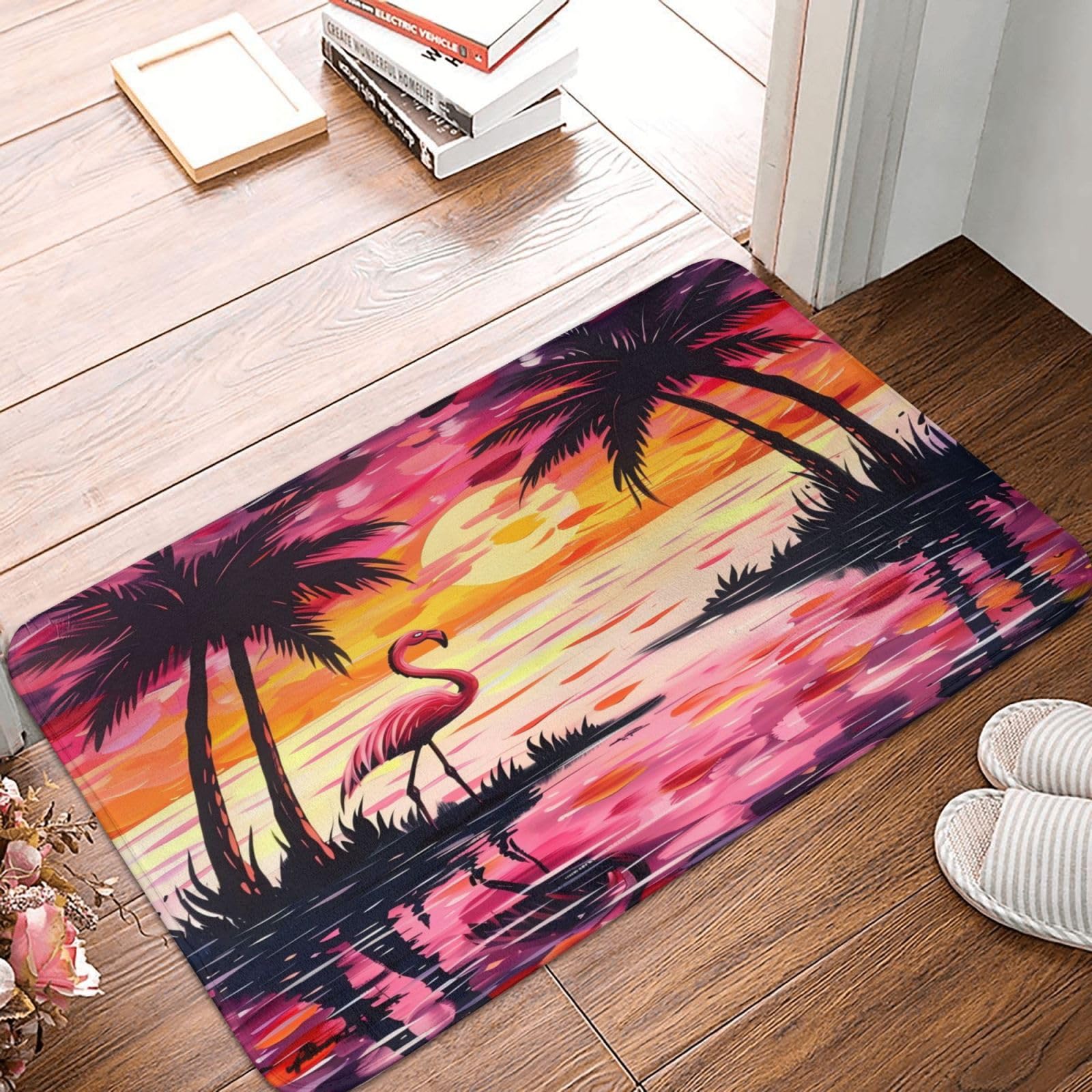 Bless Our Home Bath Mat Country Star Plaid Rug Non Slip Soft Absorbent Floor Mat for Bathroom Bedroom 16x24 Inch 40cm x 60cm