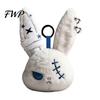 Squeeze Stress Relief Toy Plush Doll with Metal Hanging Loop, Dark Style Rabbit Pendant Bag Identifier Charm Toy, Funny Expression Doll, Collectible