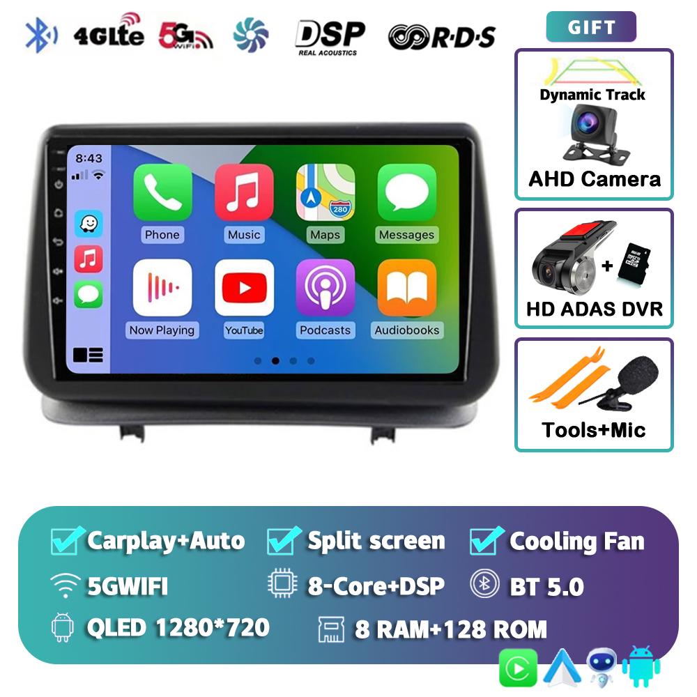 Android 14 Carplay Auto For Renault Clio 3 CLIO 3 2005 - 2014 Car Radio Multimedia Navigation GPS Player Stereo WiFi+4G BT DSP