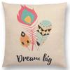 Feather Pattern Decorative Letters Cushion Cover Beautiful Word Be Brave Kind Dream Home Decor Sofa Throw Pillow Case