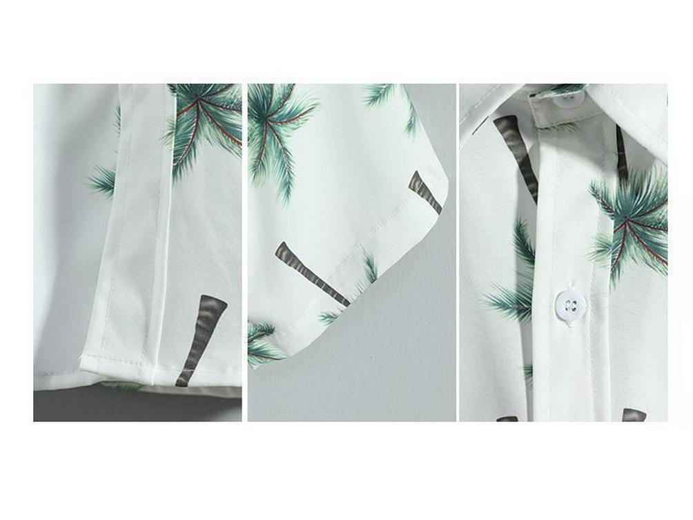 Hawaii Beachwear: Men's Trendy Casual Set - Short Sleeve Floral Shirt & Shorts Outfit