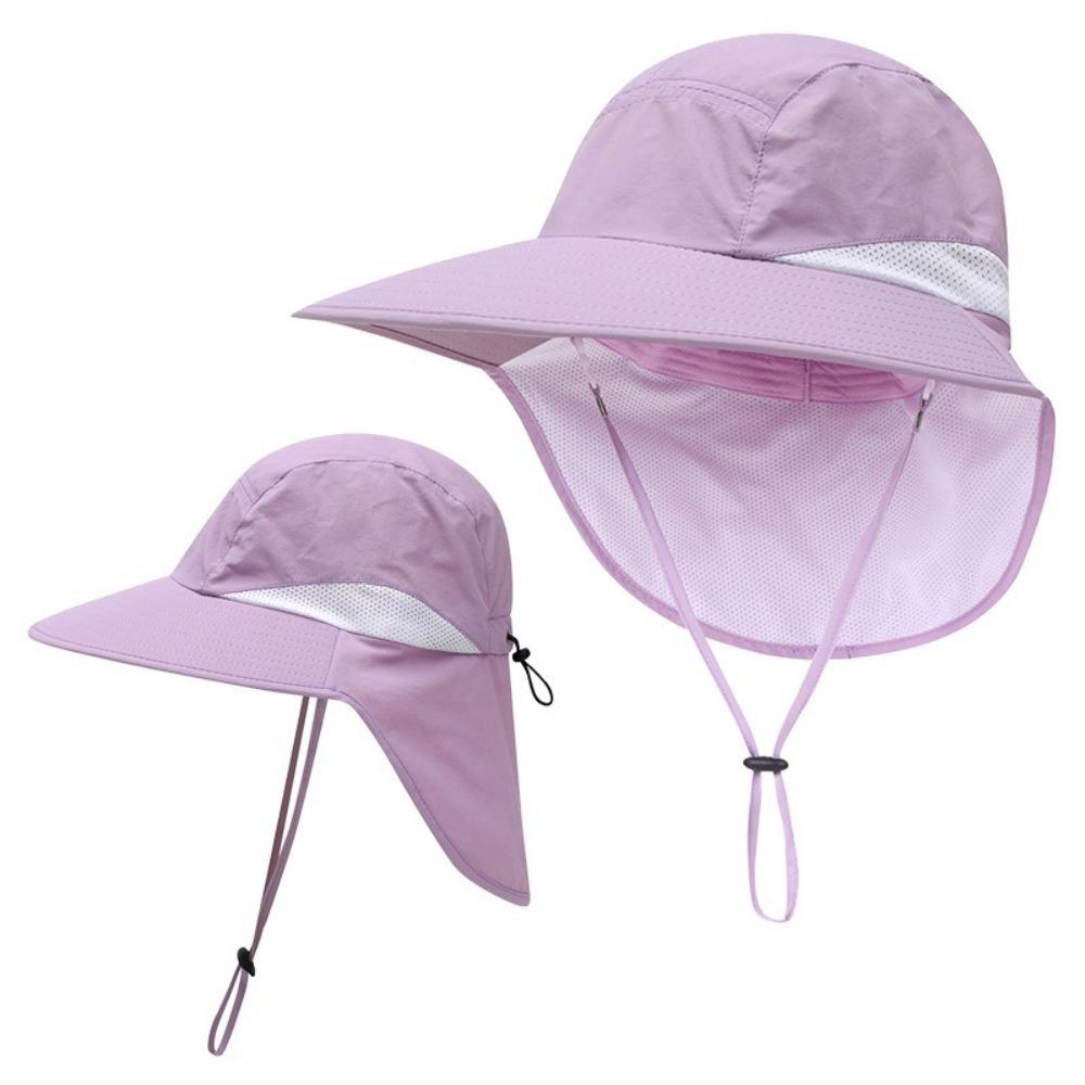 Face Neck Protection Bucket Hat Breathable Fisherman Hat New Sunscreen Hat Unisex фиолетовый