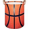 Bardic Large Laundry Basket Gaming Theme Laundry Hamper with Leather Handle, Game Controller Collapsible Organizer Basket Freestanding Tall Clothes