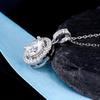 Ladies' Circular Pendant Necklace, Inlaid with Synthetic Zircon Design, Elegant and Sparkling Collarbone Chain, Birthday Gift