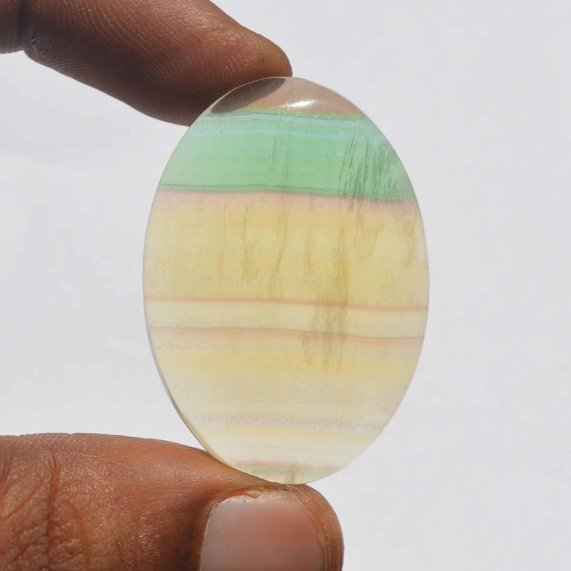 

Кабошон из натурального флюорита, 70 карат, кристалл флюорита, овальная форма, 40x28 мм