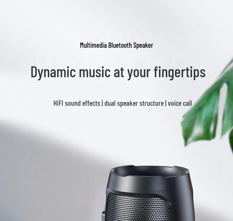 Portable Outdoor Dual-Bass Mini Smart Speaker with Card Slot and High-Quality Playback