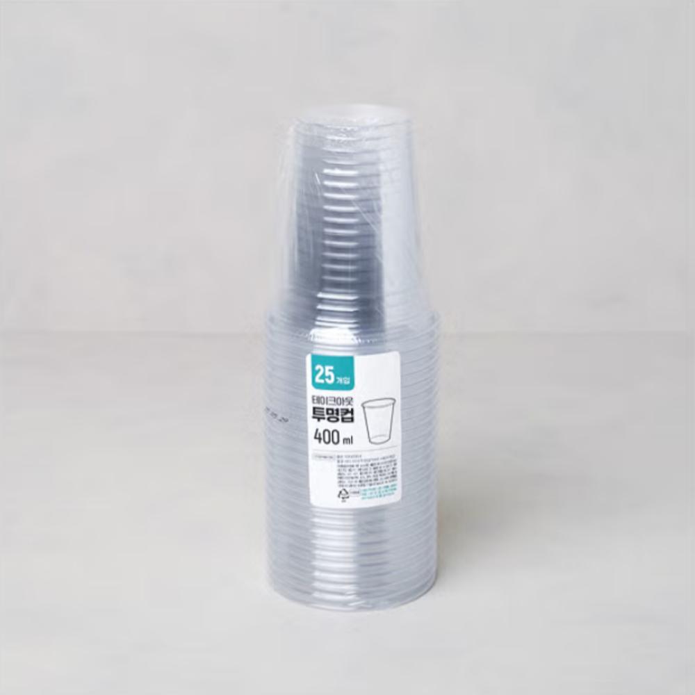 Clear Disposable Takeout Cups, 400 ml — Pack of 25