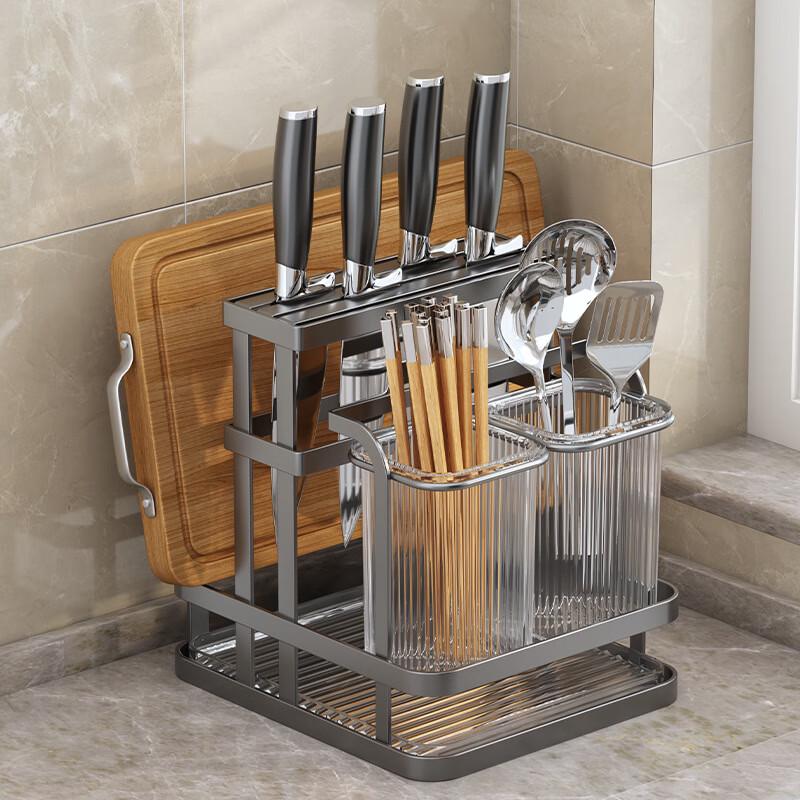 Punch-Free Kitchen Knife and Chopstick Holder