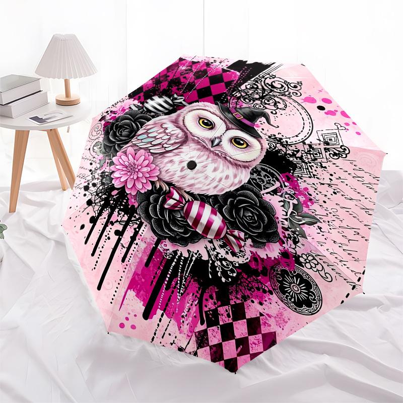 1pc Witchy Owl Artwork Umbrella with Plastic Handle,Suitable for All Seasons UmbrellaPT561