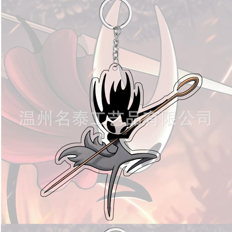 Anime Hollow Knight Silksong Porte-clés Acrylique Accessoires Charms de Sac Créatifs Pendentif de Sac à Dos Porte-clés Drôle Cadeau pour Fans