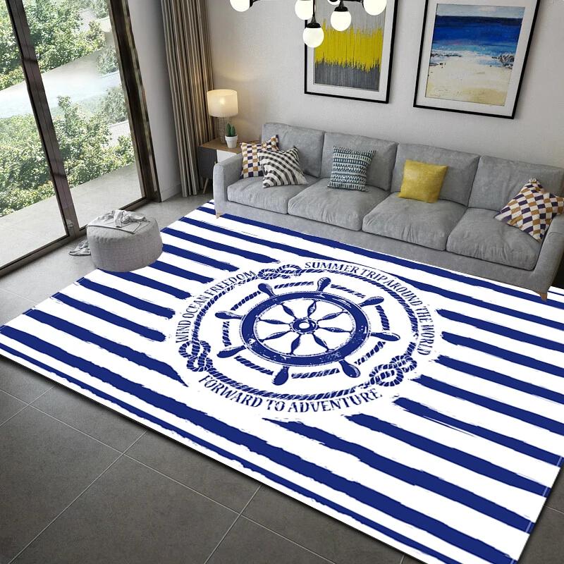 Nautical Rugs for Kids, Bedroom, Kitchen, Living Room & Bathroom - Stylish Home Decor Floor Mats
