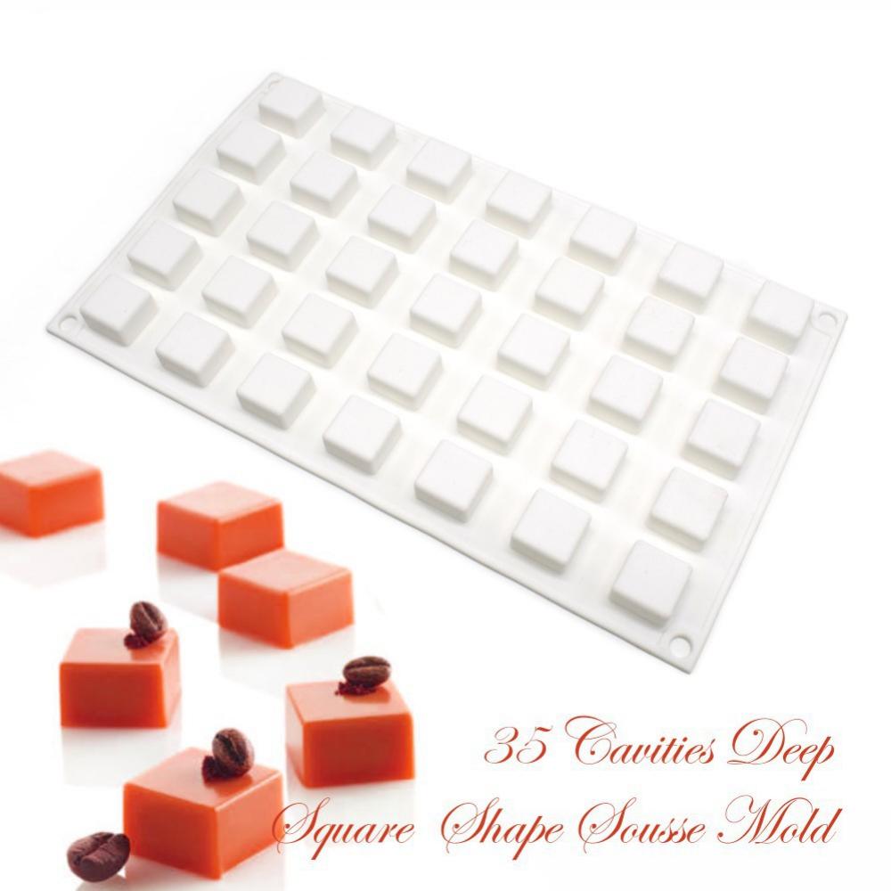 8 Square Cake Mousse Mold Cube Silicone Dessert Baking Mold Rubik's Cube Chocolate