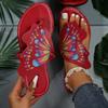 Stylish Women's Butterfly Print Slide Sandals | Faux Cover Upper & Rubber Sole | Versatile All-Season Footwear | Fashionable Clip Toe, Slip-On Flats