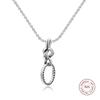 Knotted Heart Necklace 925 Sterling Silver Clear CZ Necklaces Pendants for Women Fine Jewelry Collier Femme Argent S925