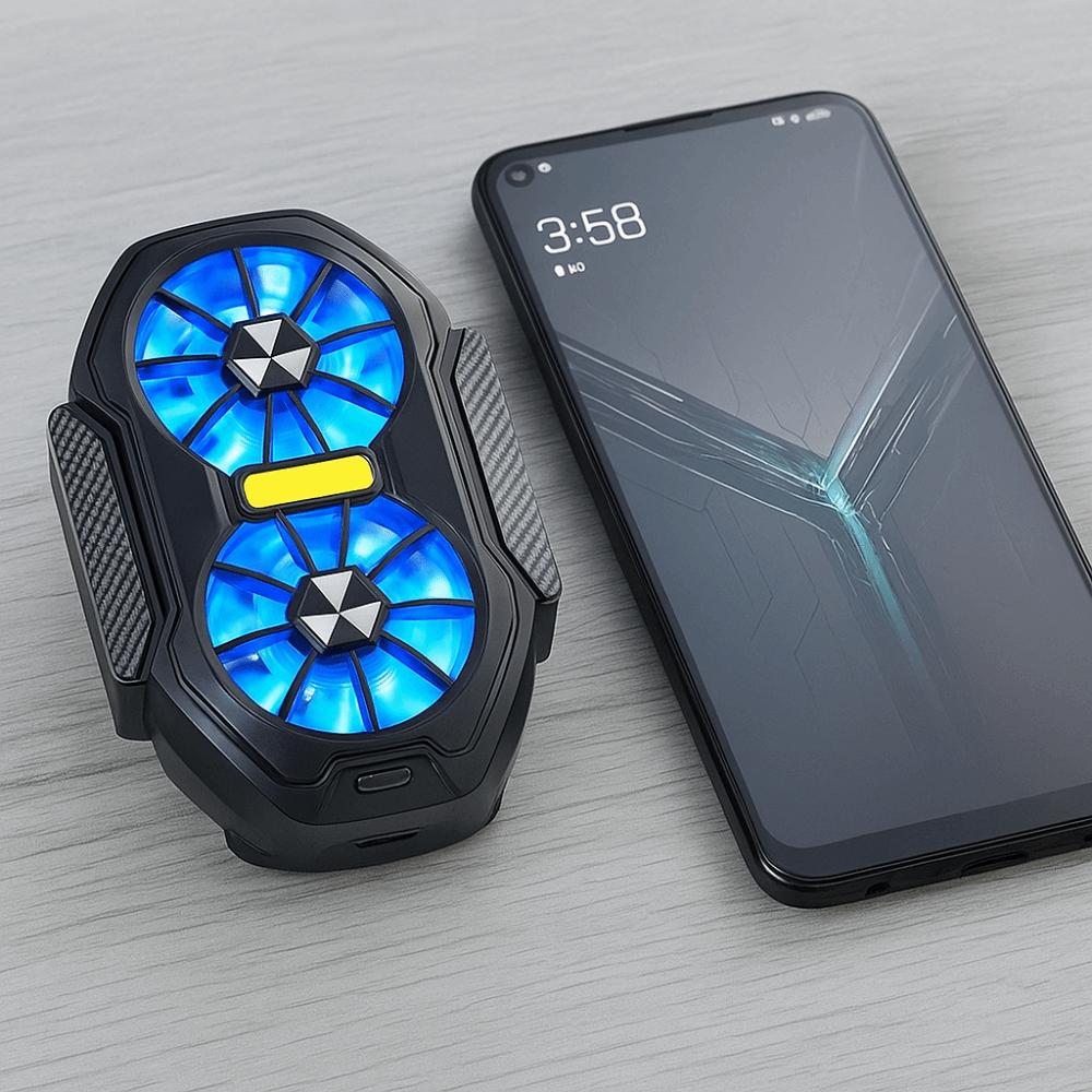 Rechargeable Mobile Phone Cooler Air Cooling Dual Fan Radiator E-sports Live Streaming